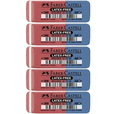 Abbildung von Faber Castell 187040 Radierer Latex free, Tinte/Blei, 7070 40 (5 Stück)