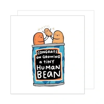 Abbildung von Edition Seidel Premium quadratische Glückwunschkarte zur Geburt mit Umschlag. Karte Grußkarte Babykarte Billet Hello Baby Kind Junge Mädchen Human Bean lustig Humor (EQ115 SW024)