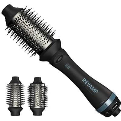 Abbildung von Revamp Progloss Volume &amp; Style Hot Brush Styler 4 in 1 Air 1000 W Trocknen, Entwirren, Volumenstyling, 2 Bürstenaufsätze und 3 Hitzestufen