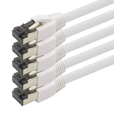 Abbildung von 1aTTack.de 3m Cat 8 Netzwerkkabel CAT8 Kabel Weiss 5 Stück Cat.8 Lan 2000 Mhz 40 Gbit s 40GBase T Poe+ Patchkabel Ethernetkabel LSZH x 3 Meter