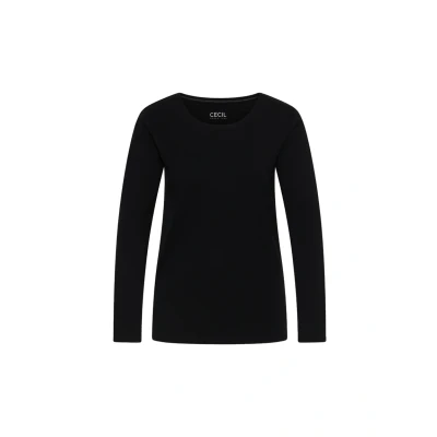 Abbildung von Cecil Langarmshirt, Damen, Größe: XXL, Schwarz