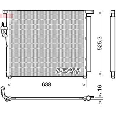 Abbildung von DENSO DCN10049 Klimakondensator mit Trockner R 134a FORD: Ranger Mk3