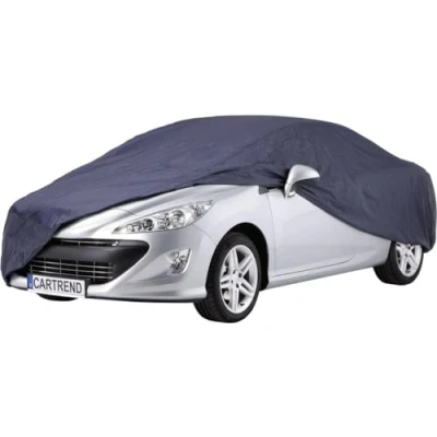 Abbildung von cartrend Vollgarage &quot;New Generation&quot;, Auto Abdeckplane, wetterfeste, waschbare Abdeckung, Polyester blau, mit Aufbewahrungstasche, Größe S