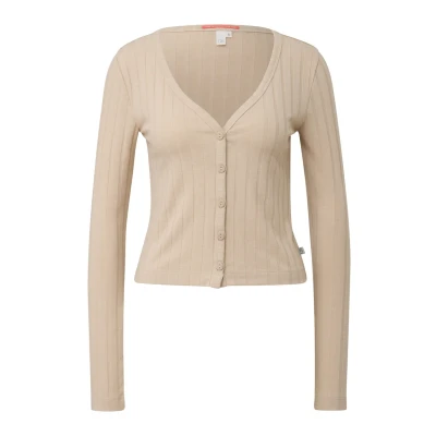 Abbildung von QS IM Cropped FIT Strickjacke, Damen, Größe: Large, Beige