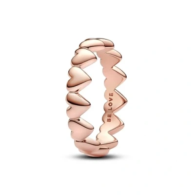 Abbildung von PANDORA Moments Reihe von Herzen Ring aus Sterling Silber mit rosévergoldeter Metalllegierung, Größe: 52, 183427C00 52