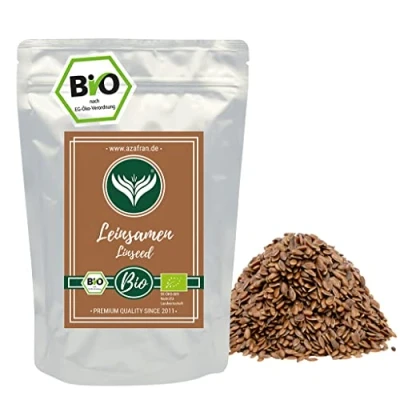 Abbildung von Azafran BIO Leinsamen braun ganz Leinsaat Leinsamenkörner (auch Flachssaat) 1kg