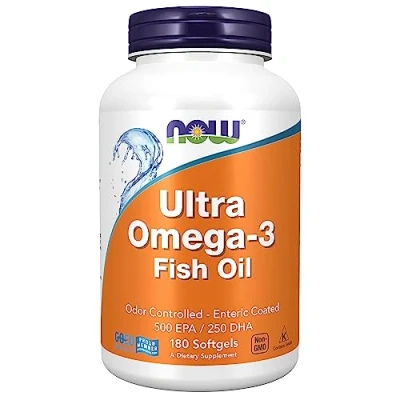 Abbildung von Now Foods, Ultra Omega 3, 500 EPA / 250 DHA, 180 Weichkapseln, Laborgeprüft, Fischöl, Glutenfrei, Ohne Gentechnik