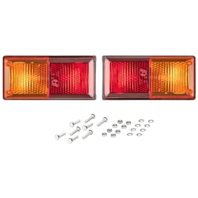 Abbildung von AUTOLIGHT 24 2 x Rückleuchten Heckleuchten inkl. Glühbirnen 4 Funktionen für KFZ Anhänger Traktor Caravan PKW 12 Volt 165 80 51 mm