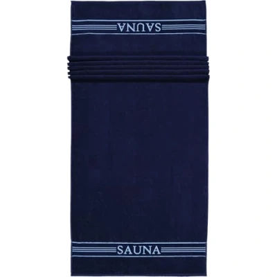 Abbildung von frottana Sauna Saunatuch mit Bordüre 80 x 200 cm aus 100% Baumwolle, Deep Sea