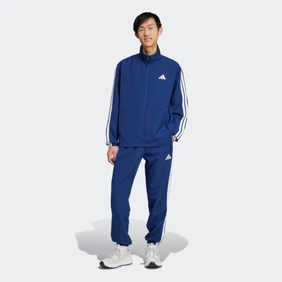 Abbildung von adidas Sportswear Basic 3 Stripes SET Trainingsanzug, Herren, Größe: Large, Dark blue
