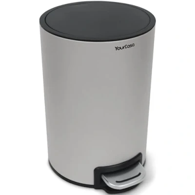 Abbildung von YourCasa® Mülleimer Bad [5L] Elegantes Design Badezimmer Klein Kosmetikeimer mit Deckel und Softclose Abfalleimer Toilette herausnehmbaren Inneneimer (Beige)