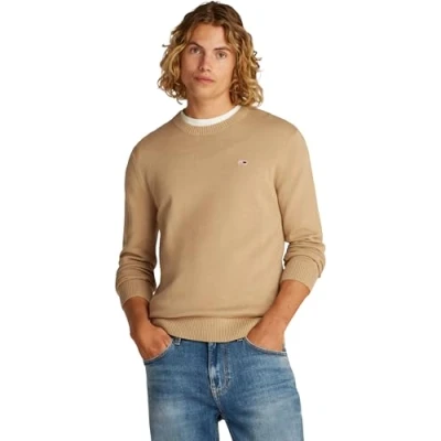Abbildung von Tommy Jeans Essential Light Sweater Strickpullover, Herren, Größe: 54, Relic tan