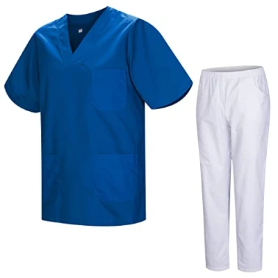 Abbildung von MISEMIYA Unisex Schrubb Set Medizinische Uniform mit Oberteil und Hose 817 8312 BLANCO Large, Azul 37
