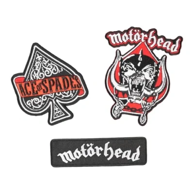Abbildung von Grupo Erik Patches zum Aufbügeln Bügelbilder für Textilien Motorhead Set 3 Bügelflicken Aufnäher Erwachsene und Kinder Offizieller Judas Priest Merch
