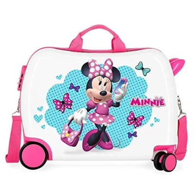 Abbildung von Disney Minnie Good Mood Kinder Koffer Mehrfarbig 50x38x20 cms Hartschalen ABS Kombinationsschloss 34L 2,1Kgs 4 Räder Handgepäck, Weiß