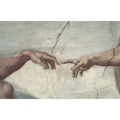 Abbildung von Papermoon Fototapete »MALEREI VINTAGE MICHELANGELO HÄNDE«