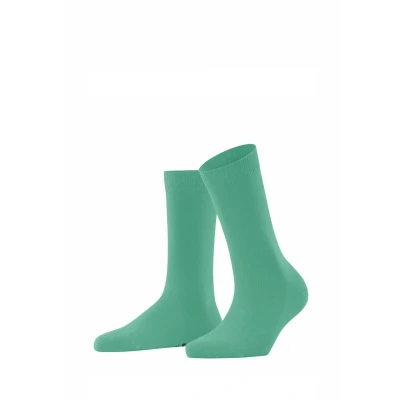 Abbildung von FALKE Damen Socken Family W So nachhaltige Baumwolle einfarbig 1 Paar, Türkis Ocean Green 7506, 39 42