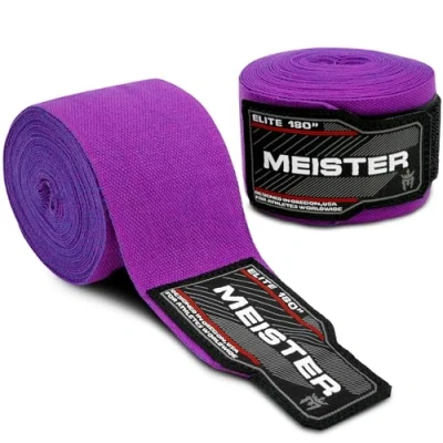 Abbildung von Meister Elite 180&quot; (457 cm) Premium Boxbandagen für Erwachsene MMA &amp; Boxen (Paar) Königslich Violett