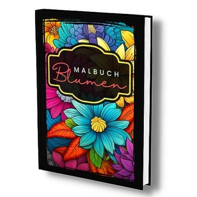 Abbildung von Malbuch Blumen: Wunderschönes Blumen für Erwachsene. Blumenkränze, Blumenwiese &amp; Blumensträuße. Format: A4.