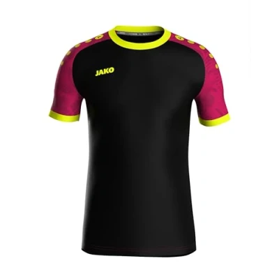 Abbildung von JAKO ICONIC Trikot Kinder Schwarz, Pink, Neongelb, Gr. 128 Nachhaltiges Sport Shirt kurzarm aus 100% recyceltem Polyester, Feuchtigkeitstransportierend
