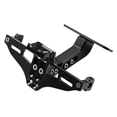 Abbildung von Universal Einstellbar CNC Aluminum Motorrad Kennzeichenhalter Fender Eliminator Halter für MT 01 03 07 09 10 Z650 Z800 Z1000 YBR 125 XJ6 XJR1300 R1 R3 (Schwarz)