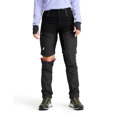 Abbildung von RevolutionRace Damen RVRC GP Pro Zip Off Pants, strapazierfähige, belüftete und wandelbare Hose für alle Outdoor Aktivitäten, Jet Black, L