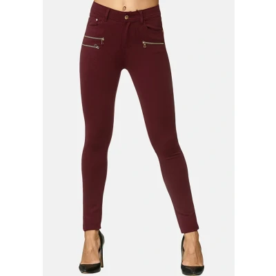 Abbildung von Elara Damen Stretch Hose Skinny Fit Jegging Chunkyrayan H86 5 Wine 44 (2XL)
