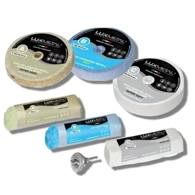 Abbildung von Lux Metal 3 polierpaste 250 g Polierscheibe 100 mm, Polierset set DIY kit Schleifpaste Metall, Aluminium, für Bohrmaschine, Edelstahl, Messing, Kupfer, Holz, Kunststoff, schleifmaschinen, messer