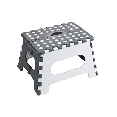 Abbildung von Maximex Klapphocker Secura, Faltbarer Tritthocker extrem stabil und belastbar bis 350 kg, extra große Rutschhemmende Trittfläche, idealer Küchenhocker Badhocker, robuster Kunststoff, 35x22x27cm