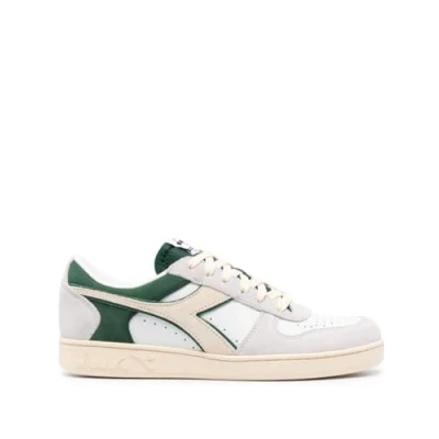 Abbildung von Diadora Unisex Magic Basket Low Suede Leder Gymnastikschuh, Weiß Blattgrün, 42 EU