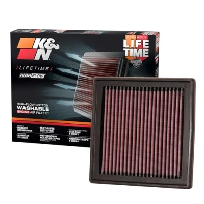 Abbildung von K&amp;N 33 2399 Motorluftfilter: Hochleistung, Prämie, Abwaschbar, Ersatzfilter,Erhöhte Leistung, 2007 2019 (370Z, FairladyZ, Skyline 370 GT, QX50, Q40, Q60, G37, EX37)
