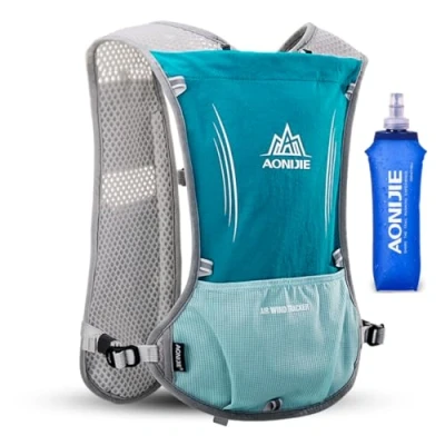 Abbildung von AONIJIE 5L Multifunktionale Ultrleicht Fahrradrucksack/Trinkrucksack Getränketasche mit 500ML Trinkflasche für Wandern, Training, Laufen, Klettern (HellBlau)