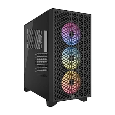 Abbildung von CORSAIR 3000D RGB Airflow Mid Tower PC Gehäuse 3X AR120 Lüfter DREI Slot GPU Unterstützung Geeignet Für Bis zu 8X 120mm High Design Schwarz