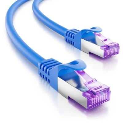 Abbildung von deleyCON 5m CAT7 Netzwerkkabel 10 Gigabit RJ45 Patchkabel Ethernet Kabel (Kupfer, SFTP PiMF Schirmung) für Highspeed LAN DSL Switch Modem Router Patchpanel CAT6 CAT5 Blau
