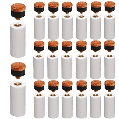 Abbildung von Amacoam Billard Queue Spitzen 20 Stück 12 mm Harte Messing Schraub ersatz Tipps mit Pool Zwinge für Billardstöcke Snooker Queues, Braun Set Zubehör