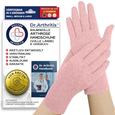 Abbildung von Von Ärzten Entworfen, Arthrose Handschuhe, Weiche Kompressionshandschuhe, Arthritis Handschuhe für Damen/Herren, Volle Raynauds Krankheit und Karpaltunnel [Pink,