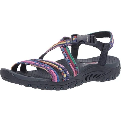 Abbildung von Skechers Damen Reggae Sew Me Boho Woven Strappy Slingback Sandale, Marineblau, Mehrfarbig, 41 EU