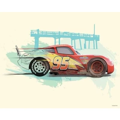 Abbildung von Komar Wandbild von Disney Cars Lightning McQueen Größe: 70 x 50 cm (ohne Rahmen) Dekoration, Kinderzimmer, Poster, Kunstdruck