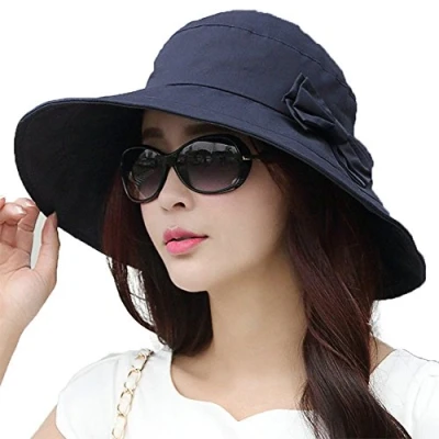 Abbildung von SIGGI Faltbarer Sonnenhut Sommerhut UPF 50 + Shade Damen Breite Krempe, 69038_Schwarzblau, L