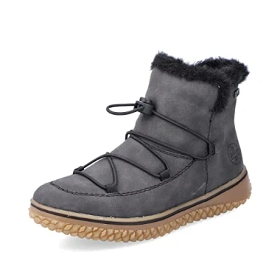 Abbildung von Rieker Damen Winterstiefel Z4278, Frauen Stiefel,Winterboots,fellboots,Fellstiefel,warm,gefüttert,Boots,Winterstiefel,grau (45),37 EU / 4 UK