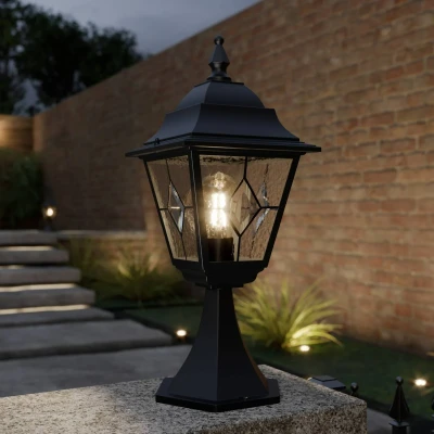 Abbildung von Elstead Lighting NR3 BLK Sockelleuchte Norfolk 1xE27 H:44 Ø:18,4