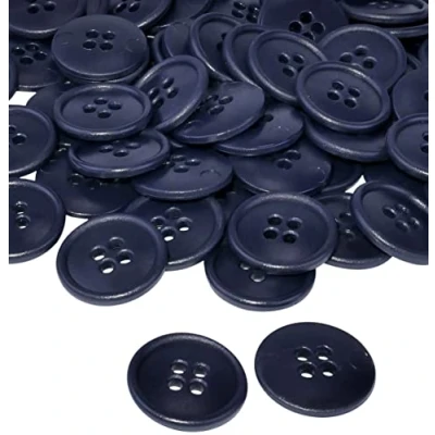 Abbildung von AERZETIX C56531 100 runde Nähknöpfe Ø20x3 mm mit 4 Löchern Farbe Indigoblau 32L L32 aus kunststoff Öffnung 3 kurzwaren nähzubehör kleidung mode strickwaren dekoration