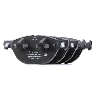 Abbildung von BOSCH 0 986 494 307 Bremsbelagsatz Low Metallic inkl. Verschleißwarnkontakt mit Kolbenclip, Anti Quietsch Blech BMW: X5, X6