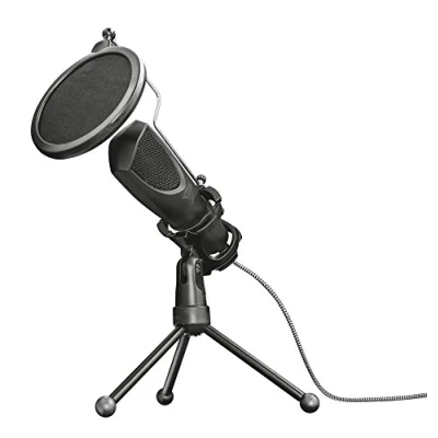 Abbildung von Trust Gaming GXT 232 Mantis USB Mikrofon mit Popfilter und Dreibeinstativ, Microphone für PC, Laptop, PS4 PS5, Streaming, Podcast, Voice Over Schwarz