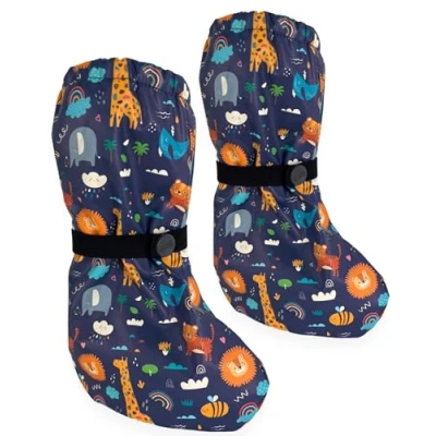 Abbildung von HECKBO Baby Regenfüßlinge mit Vlies 18 24 Monate Dschungel wasserdicht Futter Überziehschuhe Krabbelschuhe Überzug Outdoor Sommer Matschschuhe