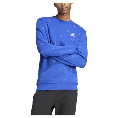Abbildung von adidas Herren Seasonal Essentials Monogram Graphic Crew Sweatshirt, semi Lucid Blue, XL
