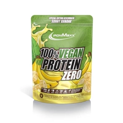 Abbildung von IronMaxx 100% Vegan Protein Zero Sunny Banana 500g zuckerfreies und proteinreiches Eiweißpulver aus 4 Komponenten veganes Proteinpulver ohne Aspartam