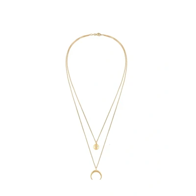 Abbildung von Elli Layer LOOK HALF MOON STAR Halskette goldcoloured, Damen, Größe: 45, Gold coloured