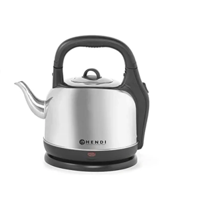 Abbildung von HENDI 209998 Wasserkocher, Elektrisch, Doppelter Trockenkochschutz, mit Wasserstandanzeige, Automatische Abschaltung, 4,2L, 230V, 2000W, 340x234x(H)290mm, Edelstahl/Polypropylen