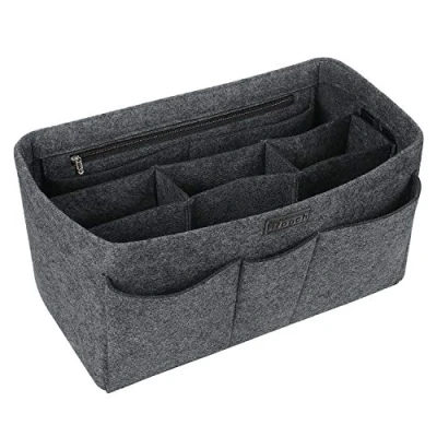 Abbildung von Ropch Taschen Organisator für Frauen Handtaschen, Filz Taschenorganizer Bag in Handtaschenordner Organizer Mittelgrau L